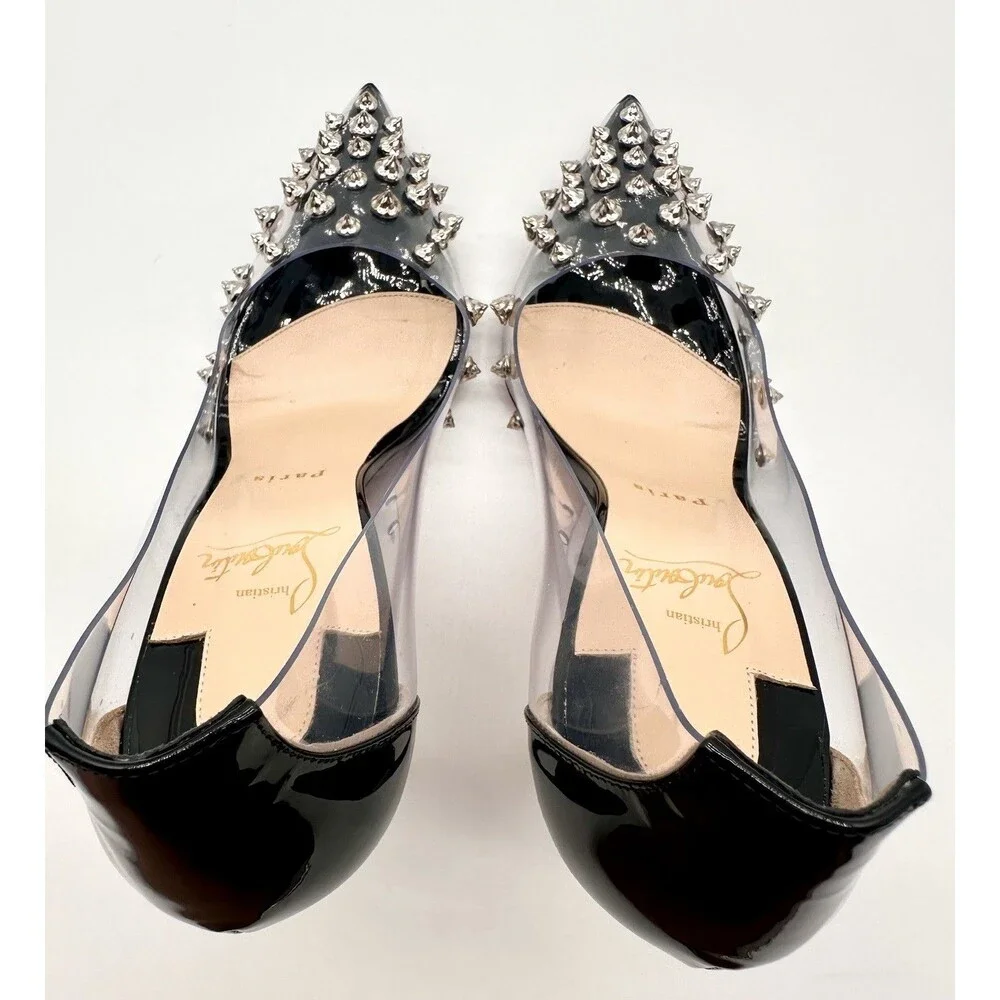 Christian Louboutin Patent PVC Collaclou 100 Pump Black High Heels EU38.5 US8.5